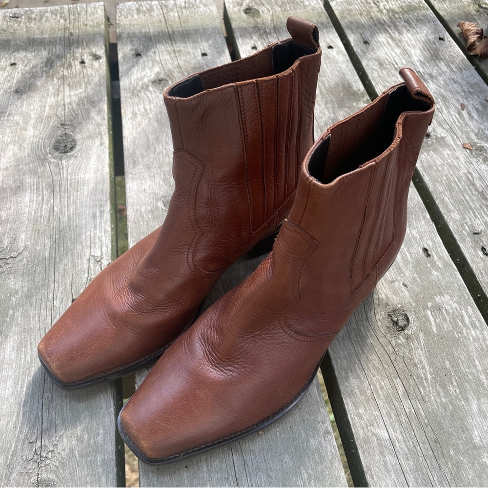 Browns Brown Leather Cowboy Boots